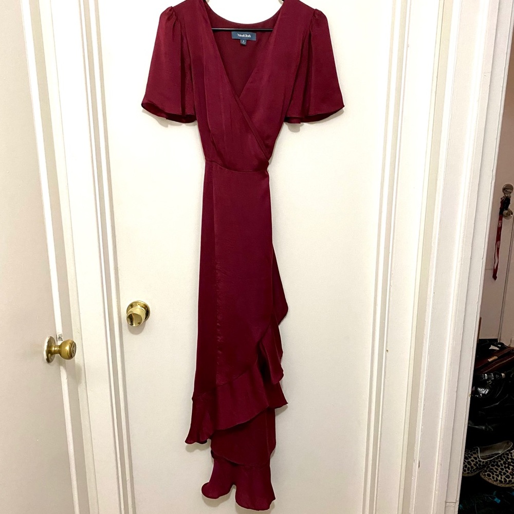 ModCloth Maxi Wrap Dress Burgundy